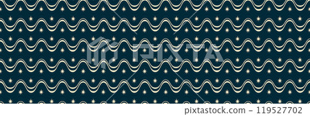 Stylish waves and stars pattern 119527702