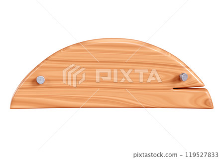 Wooden rectangular plaque with cracks and metal nails for text box. Cartoon 3d render illustration of signboard with brown wood texture. Rustic timber plank, nameplate or board frame with fracture. Wooden rectangular plaque with cracks and metal nails for text box. Cartoon 3d render illustration of signboard with brown wood texture. Rustic timber plank, nameplate or board frame with fracture. 119527833