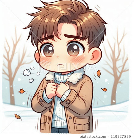 Beginning of winter, man wearing coat 119527859