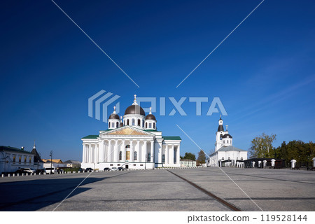 Majestic Resurrection Cathedral on Sunny Morning in Arzamas Majestic Resurrection Cathedral on Sunny Morning in Arzamas 119528144