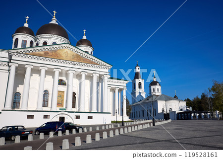 Majestic Resurrection Cathedral on Sunny Morning in Arzamas Majestic Resurrection Cathedral on Sunny Morning in Arzamas 119528161