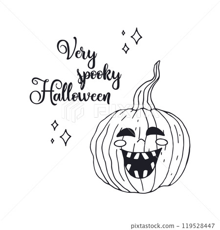 Card or poster with cute Halloween Jack-o-lantern.pumpkin 119528447
