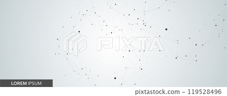 Abstract connected dots and lines background. Technology concept 119528496