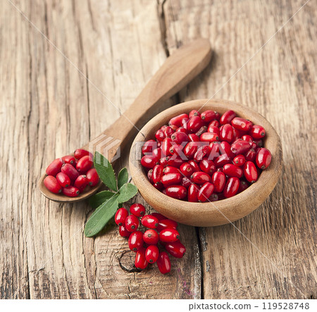 Barberry on wooden backgrounds 119528748