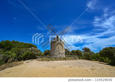 Windmill at the Island of Porquerolles - Cote Azur - France Windmill at the Island of Porquerolles - Cote Azur - France 119529030