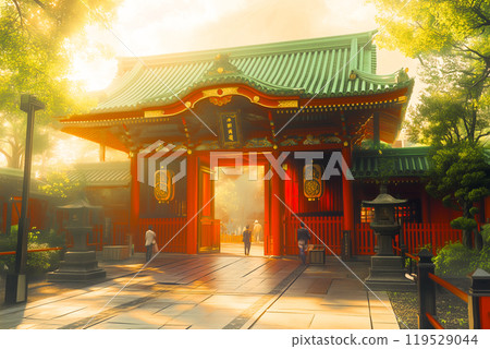 Shrines and temples background material 119529044