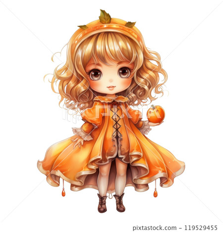 A Young Girl in a Yellow Dress with an Apple A Young Girl in a Yellow Dress with an Apple 119529455