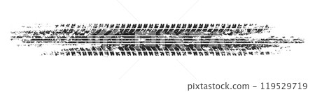 Grunge tire track, wheel braking marks. Truck, car or motorcycle tread pattern silhouette. Auto race, motorsport, speed racing design element. Vector illustration Grunge tire track, wheel braking marks. Truck, car or motorcycle tread pattern silhouette. Auto race, motorsport, speed racing design element. Vector illustration 119529719