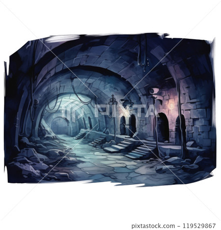 A Dark and Mystical Stone Archway in a Mysterious Underground Passage A Dark and Mystical Stone Archway in a Mysterious Underground Passage 119529867