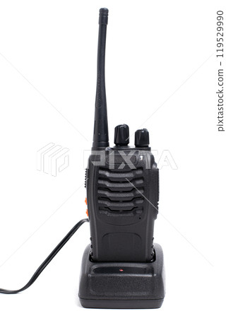 portable radio Walkie-talkie isolated on white 119529990