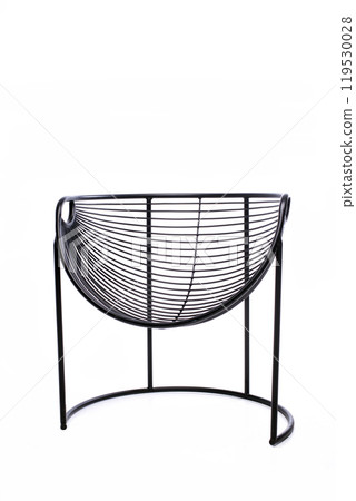 black iron chair isolated on white background 119530028