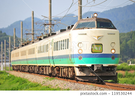 Uetsu Main Line Murakami-Iwafune-cho JR East 485 series T13 train (Niigata) Inaho 119530244