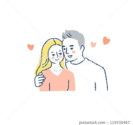 Young men and women cuddling up 119530467