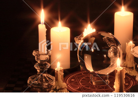 Fortune telling 1 Candle and crystal ball fortune telling 119530616