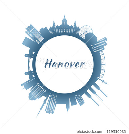 Hanover skyline with colorful buildings 119530983