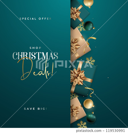 Elegant Christmas sale banner with gold accents Elegant Christmas sale banner with gold accents 119530991