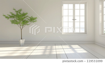 Urban sunset with utility poles and wires dominating the foreground, the sky painted in shades of orange and red, hinting at a city dusk 119531099