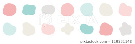 Set of cute pink and light blue shapes Abstract shapes Circles 119531148