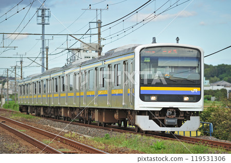 Uchibo Line, Sodegaura-Iwane, JR East, 209 series, C417 train (Makuhari) 119531306
