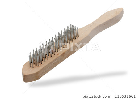 Wire brush angled on white 119531661