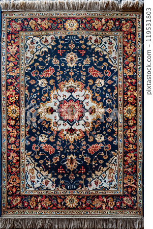 Traditional Persian rug illuminated by sunlight Traditional Persian rug illuminated by sunlight 119531803