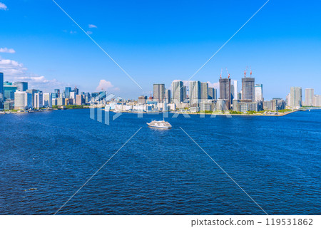 Tokyo cityscape in Japan, including Shinbashi, Takeshiba, Tokyo Station, Nihonbashi, Harumi, and the remains of the Harumi Passenger Ship Terminal (13th) 119531862