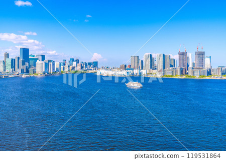 Tokyo cityscape in Japan, including Shinbashi, Takeshiba, Tokyo Station, Nihonbashi, Harumi, and the remains of the Harumi Passenger Ship Terminal (13th) Tokyo cityscape in Japan, including Shinbashi, Takeshiba, Tokyo Station, Nihonbashi, Harumi, and the remains of the Harumi Passenger Ship Terminal (13th) 119531864