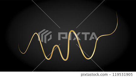 Golden doodle abstract line. Hand drawn curly swishes Golden doodle abstract line. Hand drawn curly swishes 119531905