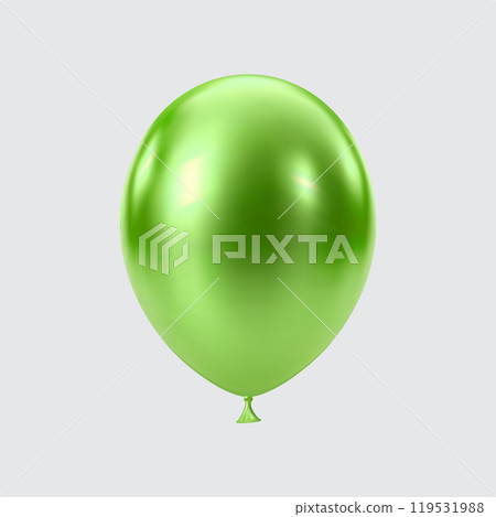 3D green balloon. Realistic glossy balloons illustration 119531988