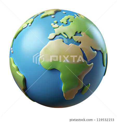 Planet earth isolated on white background.  119532153