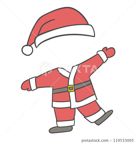 Christmas santa costume illustration with a cutout for the face. 119533005