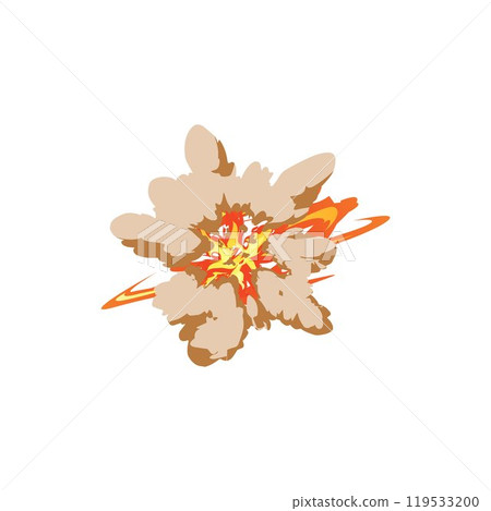 Vector illustration of smoke effect after explosion with flames. 119533200