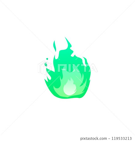 Green magical symbol of fire. Green magical symbol of fire. 119533213