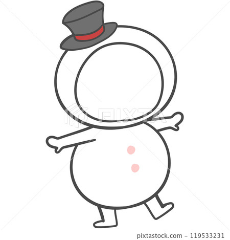 A snowman costume. Illustration with a cutout for the face. 119533231