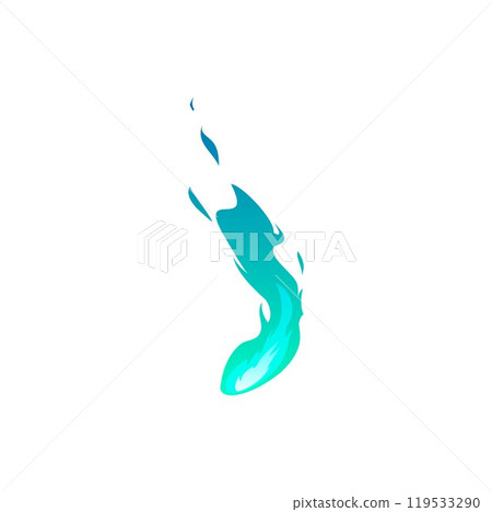 Vector illustration of fire effect, green shade, with twisted tongues of flame. 119533290