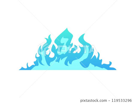 Blue gas or fire flame border effect, burning painted blue bonfire or campfire, flat vector cartoon sprite of fire Blue gas or fire flame border effect, burning painted blue bonfire or campfire, flat vector cartoon sprite of fire 119533296