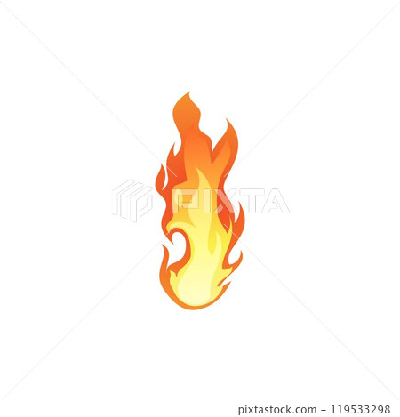 Burning bonfire or campfire flat vector icon, cartoon red flame of fire, devouring element, burning flame effect Burning bonfire or campfire flat vector icon, cartoon red flame of fire, devouring element, burning flame effect 119533298