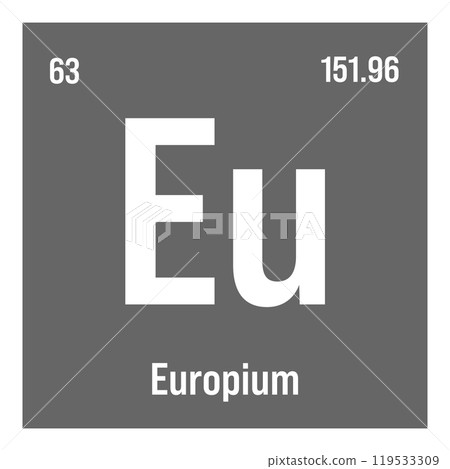 Einsteinium, Es, periodic table element with name, symbol, atomic number and weight. Synthetic radioactive element with potential uses in scientific research and nuclear power. Einsteinium, Es, periodic table element with name, symbol, atomic number and weight. Synthetic radioactive element with potential uses in scientific research and nuclear power. 119533309