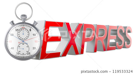 Stopwatch express delivery concept, 3D rendering Stopwatch express delivery concept, 3D rendering 119533324
