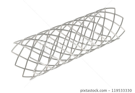 Stent, coronary stent. 3D rendering Stent, coronary stent. 3D rendering 119533330
