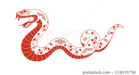 Isolated red snake 119533756