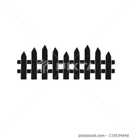 Vector hand drawn fence silhouette Vector hand drawn fence silhouette 119534048