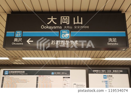 Ookayama Station (Meguro Line) station sign 119534074