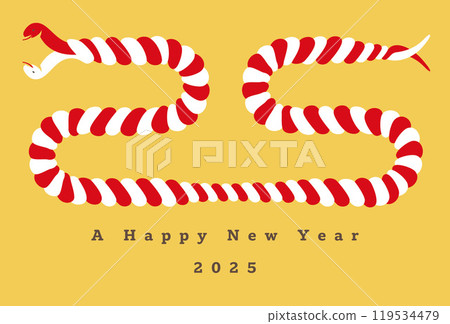 New Year's card material 2025 Year of the Snake A Happy New Year Cute style 119534479