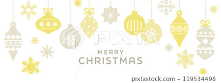 聖誕裝飾品背景圖（向量橫幅複製空間 1:3） 119534498