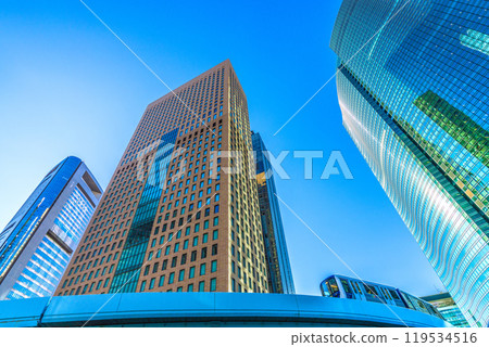 Tokyo cityscape in Japan, overlooking the Shiodome office district, etc. (13th) 119534516