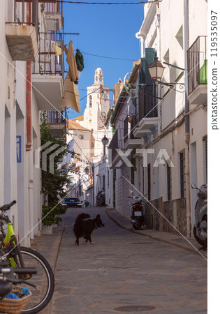 Church of Santa Maria in Cadaques on a sunny day Church of Santa Maria in Cadaques on a sunny day 119535097