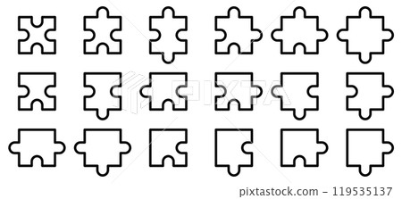 Vector illustration set of blank jigsaw puzzles 119535137