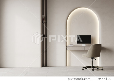 Home mockup, modern home office interior background, 3d render 119535190