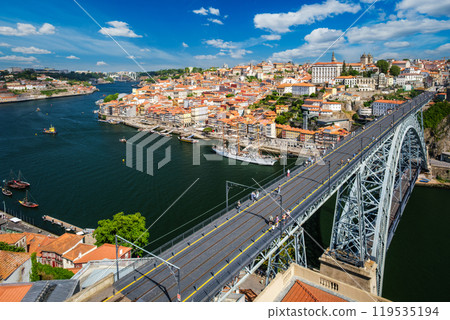 View of Porto city, Portugal, on sunset 119535194